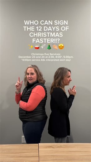 12 DAYS OF CHRISTMAS✨🎄🕊️🎁 #ASL #christmastiktok #12daysofchristmas - Christmas Eve Services: December 23 at 2:30, 4:00*, and 5:30pm December 24 at 2:30, 4:00*, and 5:30pm *4:00pm service ASL interpreted each day! | Connections Community Church