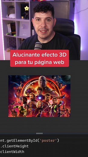Crea este espectacular efecto 3D usando programación web con HTML, CSS y un poco de JavaScript. #frontend #uxui #desarrolloweb