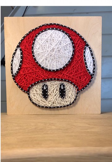 Super Mario Mushroom String Art Tutorial