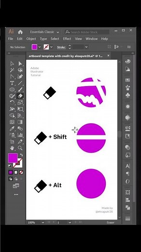 Part 110 | Adobe Illustrator Tutorial | How to Use Eraser Tool