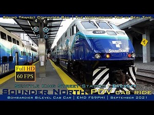 POV Commuter Rail Cab Ride | Sounder North 1706 | Seattle - Everett Northbound Trip in Real Time