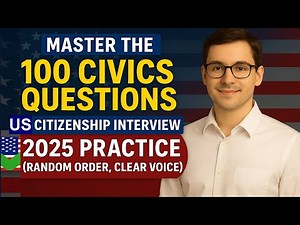 Master the 100 Civics Questions – US Citizenship Interview 2026 Practice (Random Order, Clear Voice)