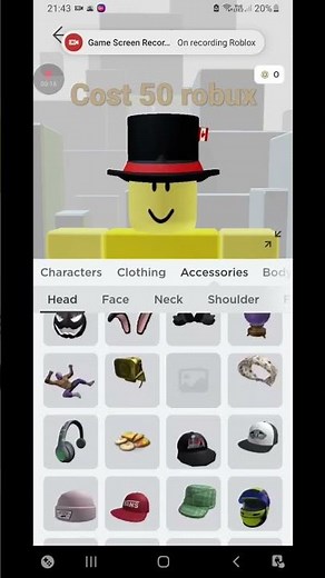 how to make red banded tophat for cheap [avatar trick]#robloxshorts