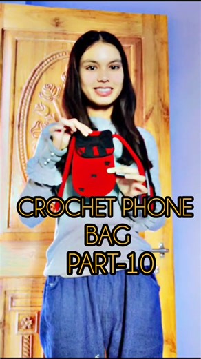 CROCHET MINI PHONE DRAWSTRING BAG-YARNEDEN #crochet #love #crochetphonebag #song #youtubeshorts #diy