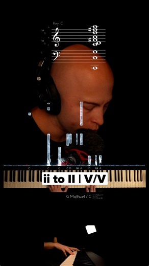 Andrew | Online Piano Coach on Instagram: "Why does the major II; or the secondary dominant (V/V), work so well on the piano? 1. The major ii (II) is D-F#-A in C major, rather than D-F-A. 2. It’s the A-C#-E in G major, rather than A-C-E. 3. It’s a major II, rather than a minor ii. For example: C-D-E-F-G-A-B-C ....D ....F ....A In C major, when playing the V/V, D-F-A transforms into D-F(sharp)-A. 1. The secondary dominant is literally just that. It is the second dominant. 2. In any major key, the