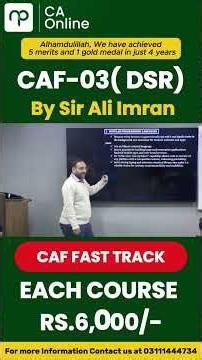 CAF-03 (DSR) | Java Introduction by Sir Ali Imran | CAF Fast Track