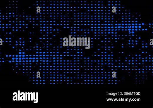 Abstract blue dotted matrix texture with glowing pixel grid, digital halftone pattern and futuristic cyber screen background Stock Video Footage - Alamy