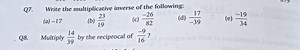 Q7. Write the multiplicative inverse of the following:(a) - 17... | Filo
