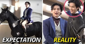 BTS's V Shows The Real-Life Struggle Of Trying To Look Cool While Horseback Riding