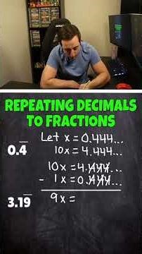 Converting Repeating Decimals to Fractions #math #education #teacher #school #decimals