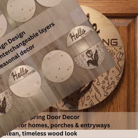 Hello Spring Door Sign SVG Interchangeable Magnetic Laser Cut Files - Etsy