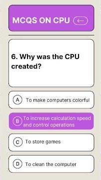 👉 CPU MCQs | Test Your Computer Knowledge 🔥#CPU#CPUMCQs#ComputerBasics#ComputerGK#ComputerQuiz#Short