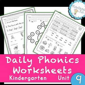 Daily Phonics Worksheets Unit 9 Kindergarten Benchmark Advance
