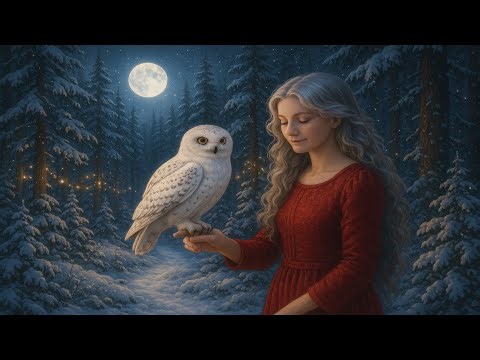 Luna Wisp & The Snowy Owl — Winter Forest Deep Sleep | 4K Calm Night Ambience