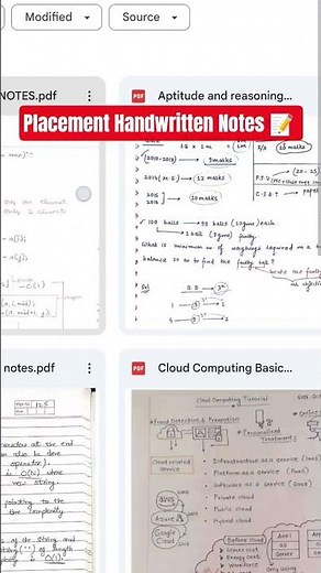 Placement Preparation Handwritten notes 📝