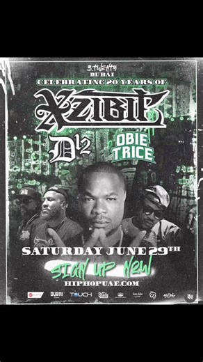 Catch us June 29th in Dubai for the 3Twenty! Celebrating 20yrs of classic albums of D12 World, Xzibit Man Vs Machine and Obie Trice Cheers. Get tickets at www.hiphopuae.com | D12