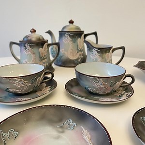 Vintage Moriage Dragonware Tea Set: Hand-painted Japan Kyoto Satsuma - Etsy