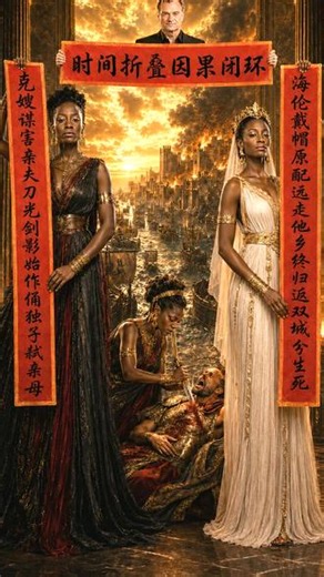 诺兰版《奥德赛》王大仙影迷版电影海报01 诺兰版《奥德赛》王大仙影迷版电影海报01：海伦戴帽原配远走他乡终归返双城分生死；克嫂谋害亲夫刀光剑影始作俑独子报血仇。时间折叠因果闭环#诺兰 #奥德赛 #奥德修斯 #海伦 #克吕泰墨涅斯特拉 #特洛伊 #迈锡尼 #墨涅拉奥斯 #阿伽门农 #俄瑞斯忒斯