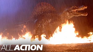 The team must try to survive a sneak attack from the Spinosaurus. Movie: Jurassic Park III (2001) | All Action