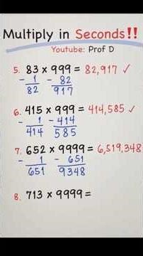 Multiply in Seconds 😱 | ×999 & ×9999 Easy Math Trick #MathTricks#MentalMath#MultiplyFast#QuickMath