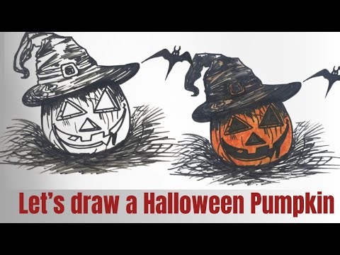 How to Draw a Halloween Pumpkin 🎃 | Easy Jack O’Lantern Drawing Tutorial for Beginners