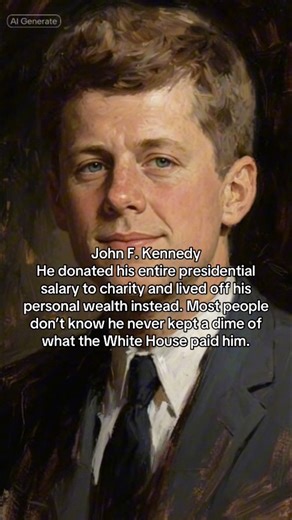 John F. Kennedy didn’t just refuse his presidential salary — he didn’t need it. He came from one of the wealthiest families in America. His father, Joseph Kennedy Sr., built a fortune through banking, stocks, real estate, Hollywood investments, and political influence. By the time JFK took office, his net worth (in today’s money) would be over a billion dollars. Because of that, he quietly donated every paycheck he earned as president to charity. He believed serving the country was a duty, not a