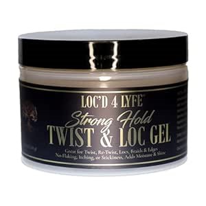 LOC’D 4 LYFE Twist & Loc Gel – 8.5oz | Strong Hold for Twists and Locs, Natural & Vegan Formula, No Buildup or Flaking, For All Hair Types