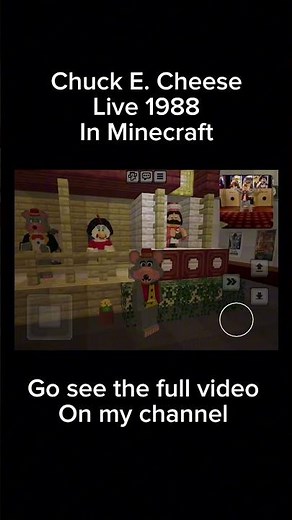Chuck E. Cheese live 1988 in Minecraft #chuckecheese #animatronics #shorts #minecraft