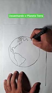 Desenhando o Planeta Terra: Passo a Passo em traços Simples. #desenho #PlanetaTerra #DesenhoFácil