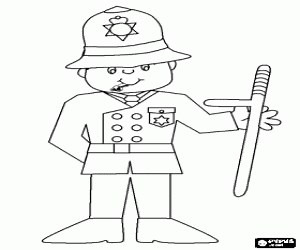 A bobby, a British policeman coloring page printable game