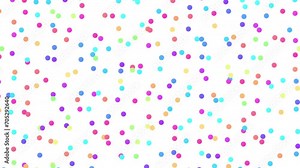 2D animation of random moving and rotating and random colorize small circles shapes pattern on white background, perfect animation for web and presentations, 4K abstract live wallpaper