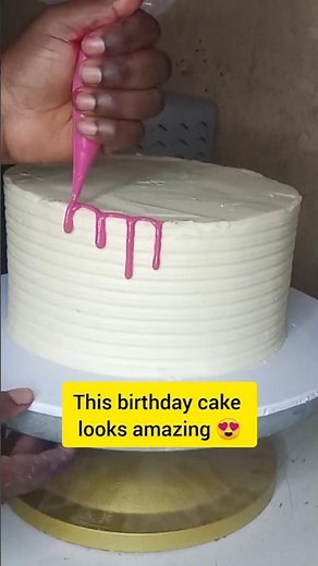 Easy Pink Drip Birthday Cake Design for Total Beginners #birthdaycakedesign2025 #cakedesigns #cake