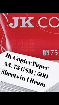 JK Copier Paper - A4, 75 GSM | 500 Sheets in 1 Ream