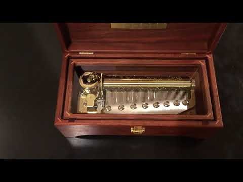 Sankyo (like Reuge) 3 song 72 note music box, plays “Canon in D” 3 parts Pachelbel