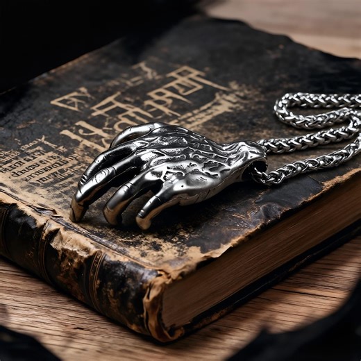 Retro Titanium Steel Palm Pendant / Unisex / Hip-hop Rock Fashion Sweater Necklace - Etsy