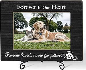 Pet Picture Frames In Loving Memory, Pet Memorial Frame, Dog Memorial Gifts For Loss Of Dog Cat Lover Gifts (4x6 Horizontal) -S18
