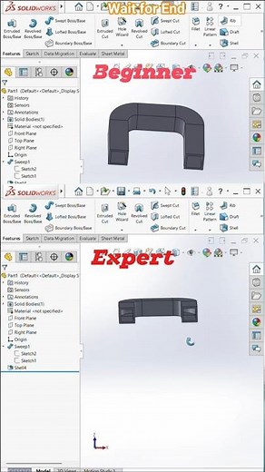 SOLIDWORK TIPS AND TRICKS | USE FOR SWEPT CUT AND SHELL #solidworks #youtubeshorts #youtube