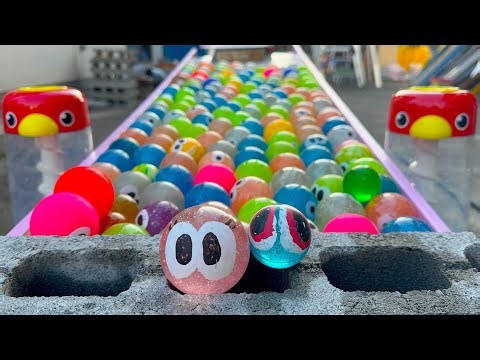 Eyeball Marble Run ☆ New spring-colored wooden course with lots of eyeballs