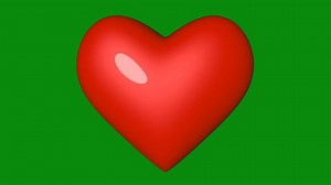 3D Rotating Heart - Green Screen - Loop