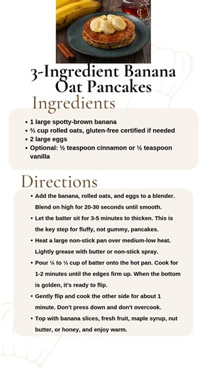 3-Ingredient Banana Oat Pancakes | Easy Healthy Breakfast