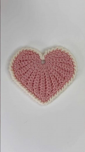 Crochet Heart Coaster ❤️ Easy Beginner Project