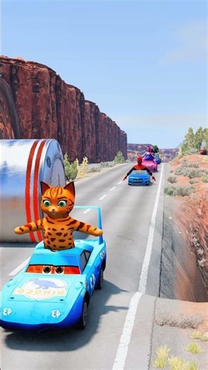 Cameraman & Skibidi toilet & Barbie & Spider & Shrek & MrBeast & Dino cat Vs Bollard In Beamng drive