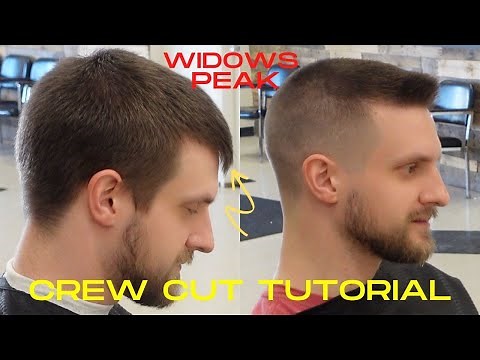 BARBER TUTORIAL: How to cut straight hair, widows peak fix and tight fade crew cut.