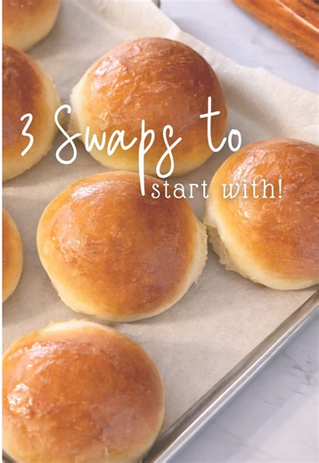 If I was starting my homemade journey over, these are the 3 things I'd swap first 👇 1. Breads - Store-bought bread is loaded with preservatives and weird additives. Homemade bread has like 5 ingredients and tastes a million times better. 2. Sauces & Seasonings - Ranch, taco seasoning, salad dressings - these are shockingly easy to make and the ingredient difference is wild. No more high fructose corn syrup or unnecessary ingredients sneaking into everything. 3. Snacks - This is where processed 