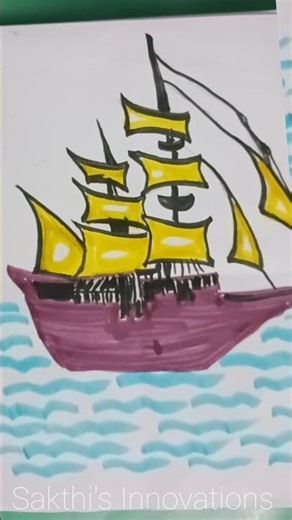 Simple Ship Drawing #drawing #ship #ytshorts #yt #shorts #shortsfeed #ytshortsindia