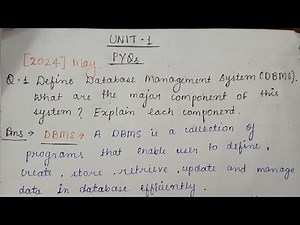 Define Database Management System ( DBMS ) & Its major component [ PYQ question ]