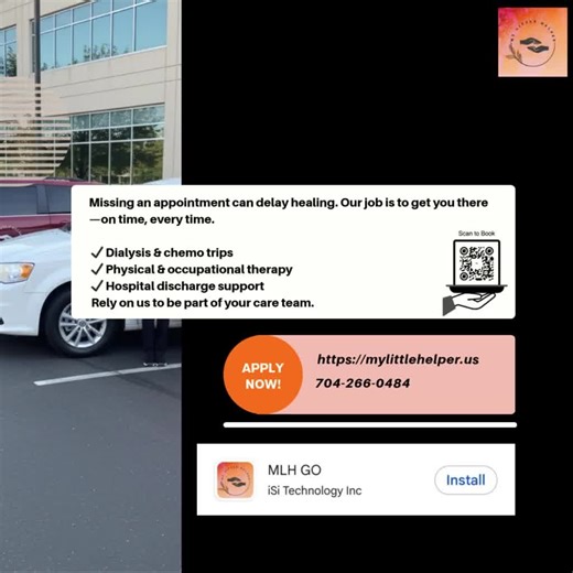 Need a ride to your medical appointment in Charlotte? Experience the difference with My Little Helper & Co’s certified transport services. Click to learn more. #NEMT #Transportation #CLTMedical