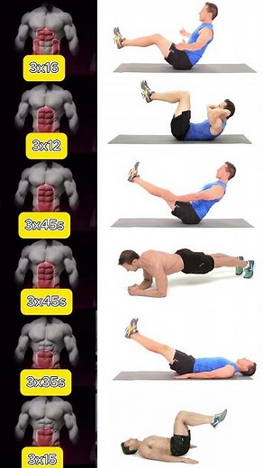 🔥 6 Best Abs Exercises at Home – No Equipment Needed ⚔#shorts