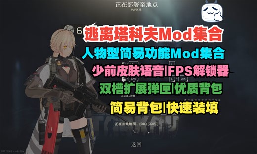 逃离塔科夫离线版人物模型mod集合 少前皮肤+快速加载器+fps解锁器+优质背包+双槽弹匣+简易弹药