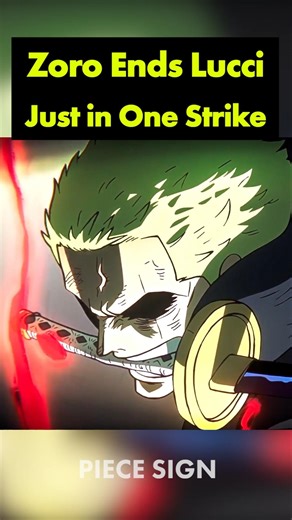 Sanji triggered Zoro to one shot Lucci